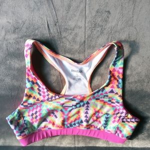 Reebok Pink Mosaic sports bra size L ( 12-14)
